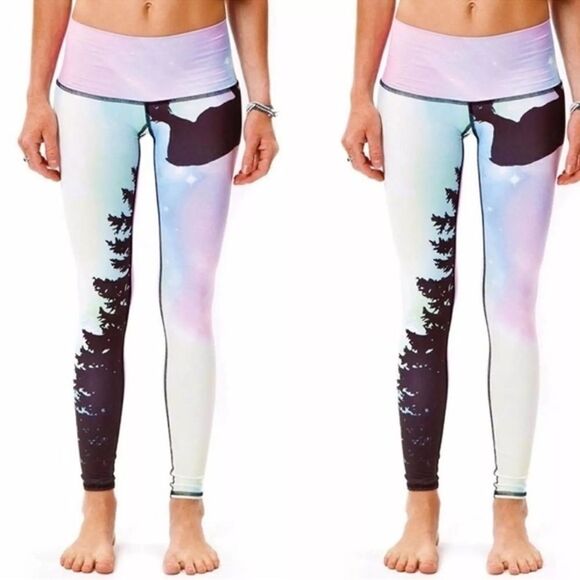 REVOLVE | Teeki | Northern Lights Rainbow Moose Yoga Leggings - Size Large - Picture 2 of 9